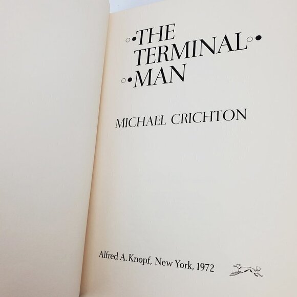 Michael Crichton Terminal Man 1972 Book Hardcover VTG Sci-Fi Potentially Unread - Picture 6 of 14